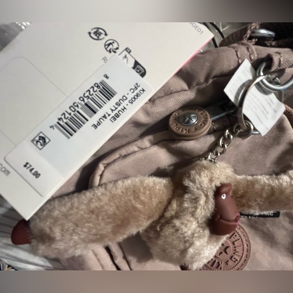 NWT KIPLING Dusty Taupe Nylon Huebi Crossbody - Picture 6 of 8